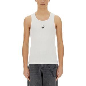 JW ANDERSON Ribbed Tank Top with Anchor Logo Men WHITE Vests